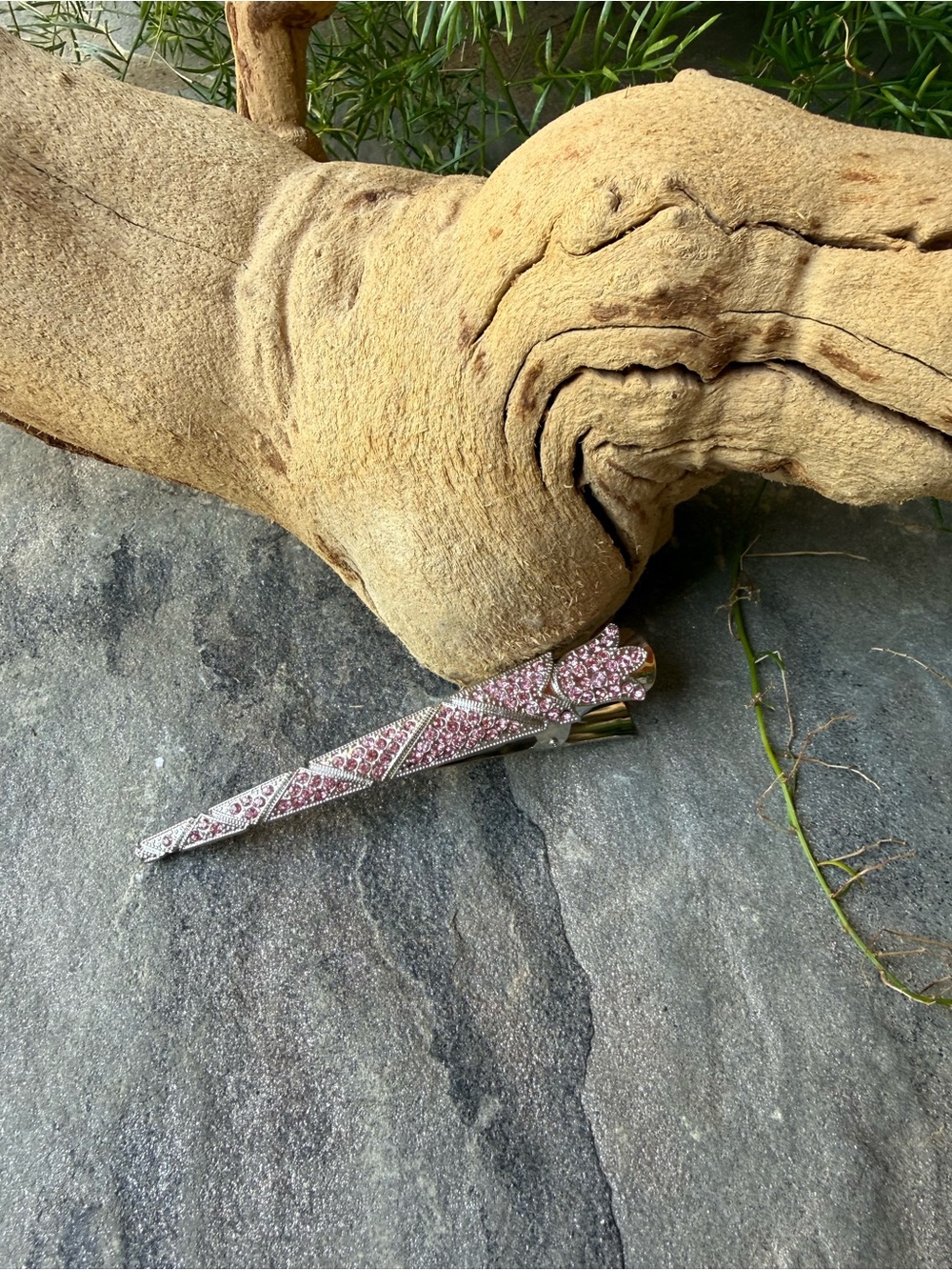 New🌟Free People-Silver Pink Rhinestone Hair Pin Set - Picture 3 of 3